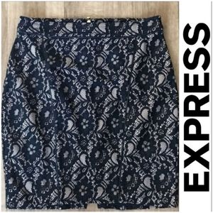 Express Lace Overlay Women's Pencil Skirt - Size 2 (EUC)